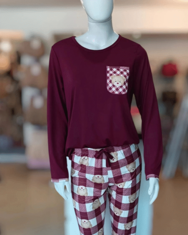 Pijama longo Suede Bichos - Imagem 1